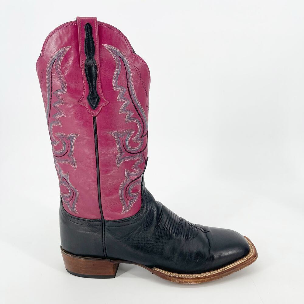 Lucchese Black Mauve Colorblock Square Toe Low He… - image 2
